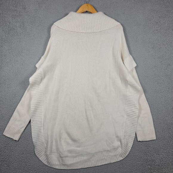 Francescas Sweater Womens Size L/XL Taupe Emma Cable Knit Poncho Cowl Neck NWT - Picture 7 of 9